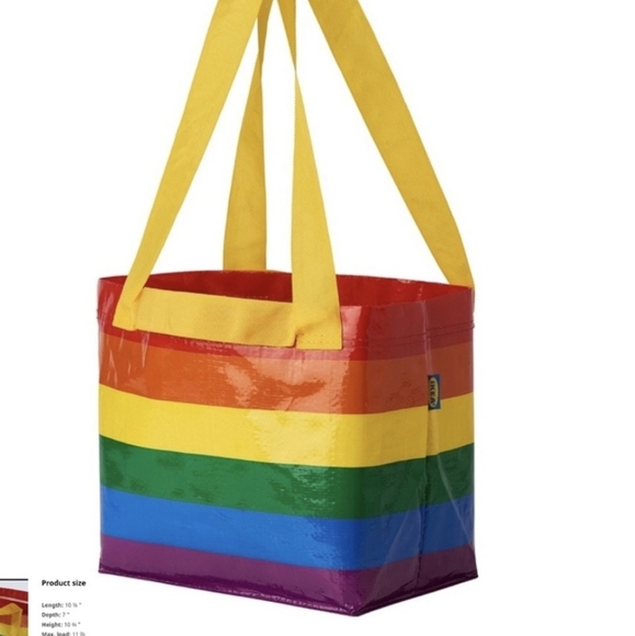 Ikea 🌈 Rainbow Multicolor Canvas Tote‎ Small - Picture 5 of 7